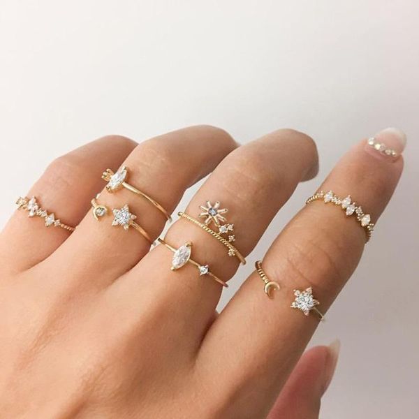 wedding rings bohemian vintage gold crystal geometric joint ring set for women star moon personality design party jewelry gift, Slivery;golden
wedding rings bohemian vintage gold crystal geometric joint ring set for women star moon personality design party jewelry gift, Slivery;golden