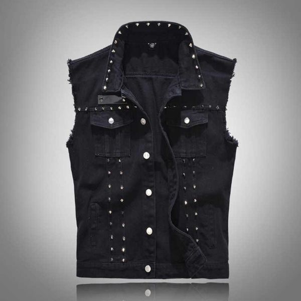 men's vests spring denim vest men british style rivet cowboy sleeveless jackets fashion slim fit black jean waistcoat 5xl, Black;white
men's vests spring denim vest men british style rivet cowboy sleeveless jackets fashion slim fit black jean waistcoat 5xl, Black;white
