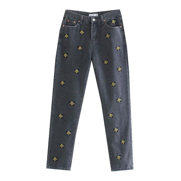 women's jeans elegant floral embroidery women casual arrival high waist denim trousers street chic pants, Blue
women's jeans elegant floral embroidery women casual arrival high waist denim trousers street chic pants, Blue