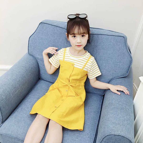 sling girls stitching dress summer 2021 new big children little girl western style princess fashion stripes short sleeve dresses, Red;yellow
sling girls stitching dress summer 2021 new big children little girl western style princess fashion stripes short sleeve dresses, Red;yellow