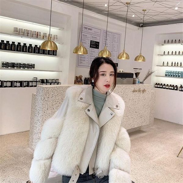 women's fur & faux coat women 2021 leather stitching motorcycle jacket fall winter casual turn down collar female lr2074, Black
women's fur & faux coat women 2021 leather stitching motorcycle jacket fall winter casual turn down collar female lr2074, Black