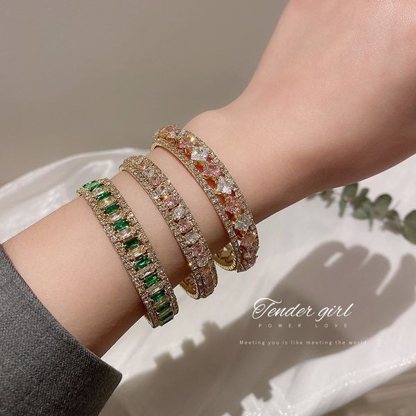 diamond inlaid zircon green open bracelet temperament court style hand decoration fashion celebrity personality bracelet female, Black
diamond inlaid zircon green open bracelet temperament court style hand decoration fashion celebrity personality bracelet female, Black