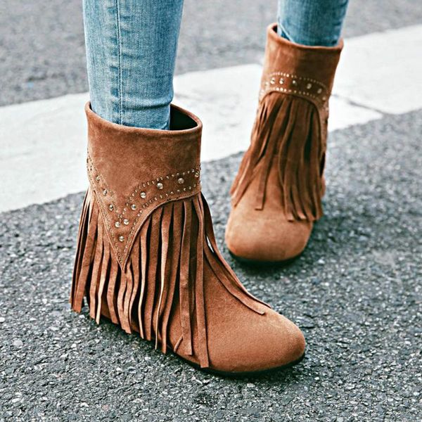 boots autumn winter mid-calf warm brown fund increases height ankle to lie fallow tassel warmer hiking snow, Black
boots autumn winter mid-calf warm brown fund increases height ankle to lie fallow tassel warmer hiking snow, Black