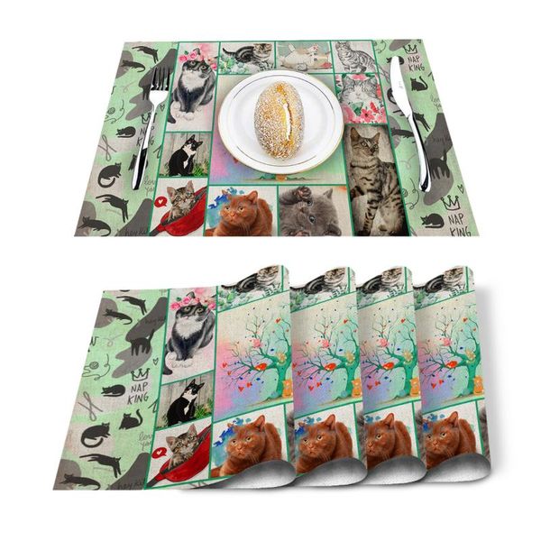 table runner 4/6pcs colorful plaid cat flowers retro kitchen placemat set dining mats cotton linen pad bowl cup mat home decor
table runner 4/6pcs colorful plaid cat flowers retro kitchen placemat set dining mats cotton linen pad bowl cup mat home decor