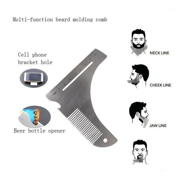 multifunctional stainless steel comb beard shaping tool modeling template carding for men's shaving1, Silver
multifunctional stainless steel comb beard shaping tool modeling template carding for men's shaving1, Silver
