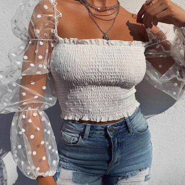 summer polka dot vintage women shirts puff sleeve square neck slim see-through 2021 fashion t-shirts crop clubwear women's t-shirt, White
summer polka dot vintage women shirts puff sleeve square neck slim see-through 2021 fashion t-shirts crop clubwear women's t-shirt, White