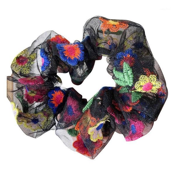 summer chic hair tie colorful flower embroidery scrunchie women girls mesh ponytail holder rubber band -mx81
summer chic hair tie colorful flower embroidery scrunchie women girls mesh ponytail holder rubber band -mx81