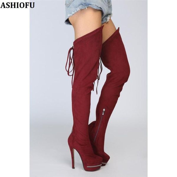 boots ashiofu handmade women thigh high shoelace night club platform over knee evening fashion long shoes, Black
boots ashiofu handmade women thigh high shoelace night club platform over knee evening fashion long shoes, Black
