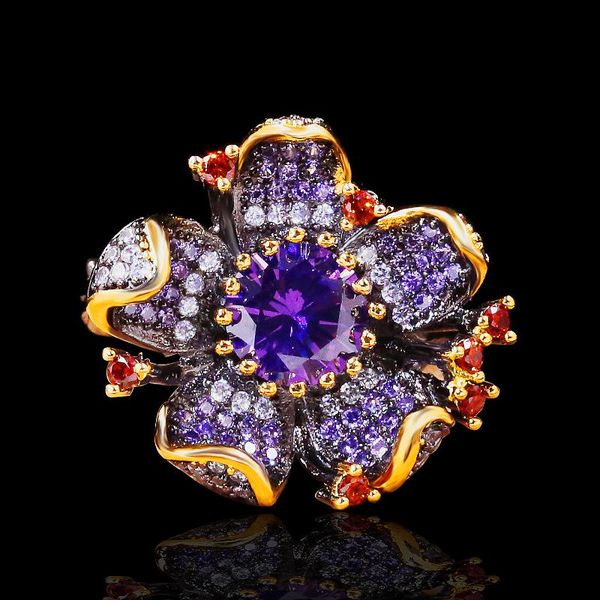 cluster rings 925 silver ring for women unique black gold flower-shaped women's purple zircon shiny jewelry elegant party sweater chain, Golden;silver
cluster rings 925 silver ring for women unique black gold flower-shaped women's purple zircon shiny jewelry elegant party sweater chain, Golden;silver