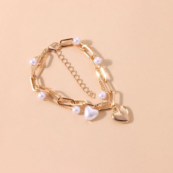 bangle alloy chain fashion bracelet love heart pendant pearl trend white match temperament eternal women's party jewelry, Black
bangle alloy chain fashion bracelet love heart pendant pearl trend white match temperament eternal women's party jewelry, Black