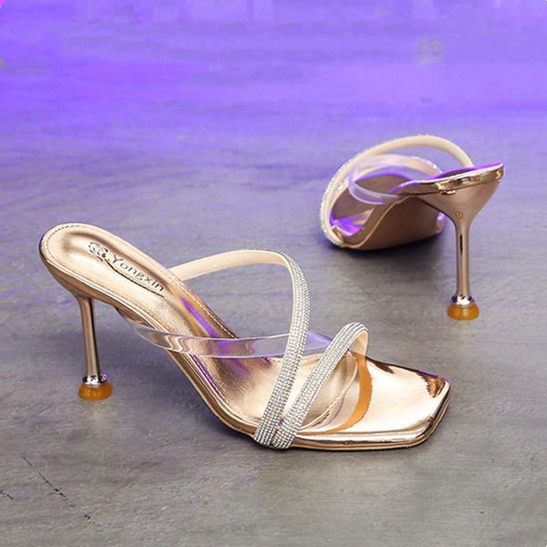 slippers brand design heels women 2021 summer outdoor sandals fashion rhinestones thin high slipper elegant shoes, Black
slippers brand design heels women 2021 summer outdoor sandals fashion rhinestones thin high slipper elegant shoes, Black