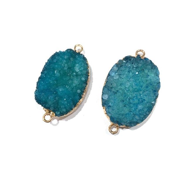 charms natural stone connector oval two holes blue crystal cluster exquisite for jewelry making bracelet necklace accessories, Bronze;silver
charms natural stone connector oval two holes blue crystal cluster exquisite for jewelry making bracelet necklace accessories, Bronze;silver