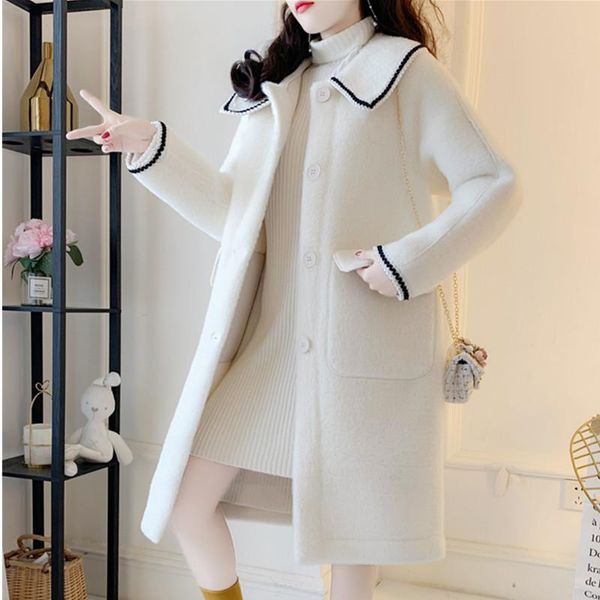 women's wool & blends clothing 2021 autumn winter korean version fashion velvet coats female loose casual elegant woolen outerwear, Black
women's wool & blends clothing 2021 autumn winter korean version fashion velvet coats female loose casual elegant woolen outerwear, Black