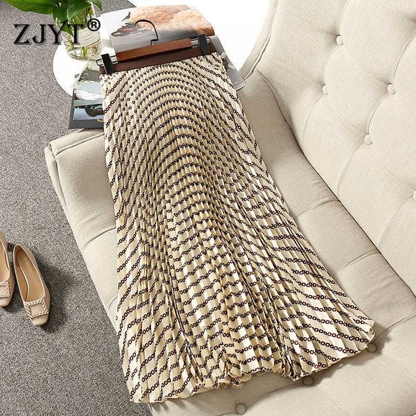fashion women summer designers elastic waist chain print midi office party pleated skirts 210601, Black
fashion women summer designers elastic waist chain print midi office party pleated skirts 210601, Black