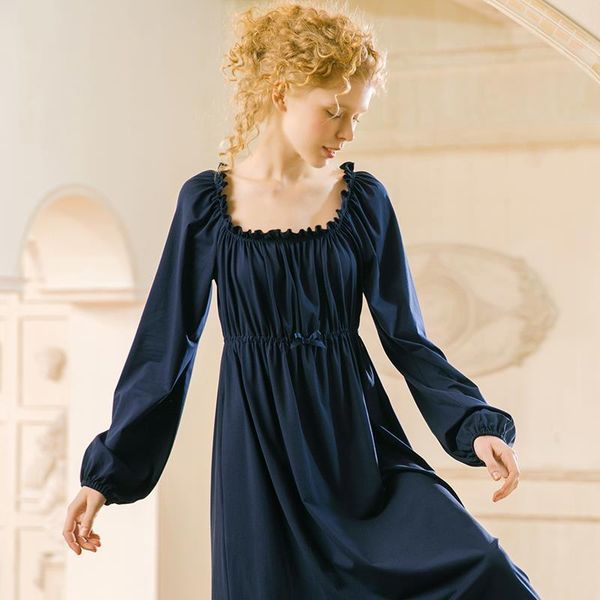 lolita dress deep blue ruffle women sleepwear princess sleepshirts full vintage cotton nightgowns.victorian nightdress lounge, Black;red 
lolita dress deep blue ruffle women sleepwear princess sleepshirts full vintage cotton nightgowns.victorian nightdress lounge, Black;red