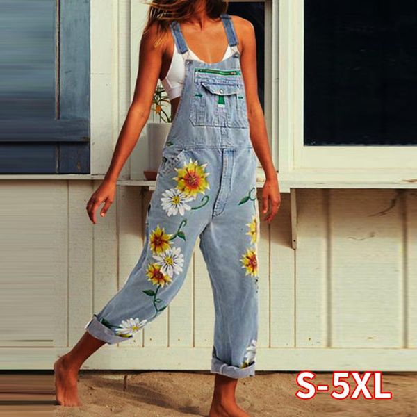 women's jumpsuits & rompers denim jumpsuit romper overalls straps women long trousers print spring ladies casual loose plus size flower, Black;white
women's jumpsuits & rompers denim jumpsuit romper overalls straps women long trousers print spring ladies casual loose plus size flower, Black;white