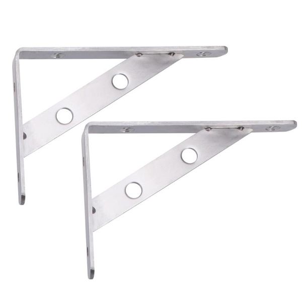 hooks & rails 2pcs durable industrial wall shelf support bracket stainless steel triangular with 4 screws (3x150mm)
hooks & rails 2pcs durable industrial wall shelf support bracket stainless steel triangular with 4 screws (3x150mm)