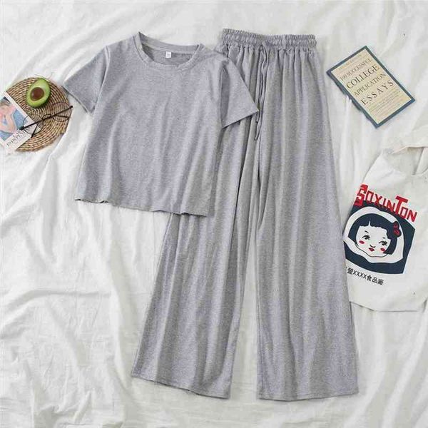 2 piece set clothing sets womens tracksuits korean short sleeved suit spring summer small wide leg pants sports leisure two, Gray
2 piece set clothing sets womens tracksuits korean short sleeved suit spring summer small wide leg pants sports leisure two, Gray