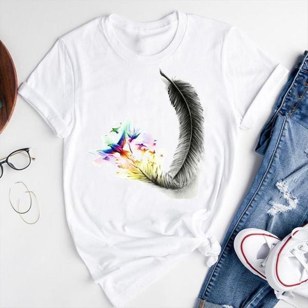 graphic cartoon feather 90s vintage womens t shirt trend short sleeve summer fashion print female clothes tees, White
graphic cartoon feather 90s vintage womens t shirt trend short sleeve summer fashion print female clothes tees, White