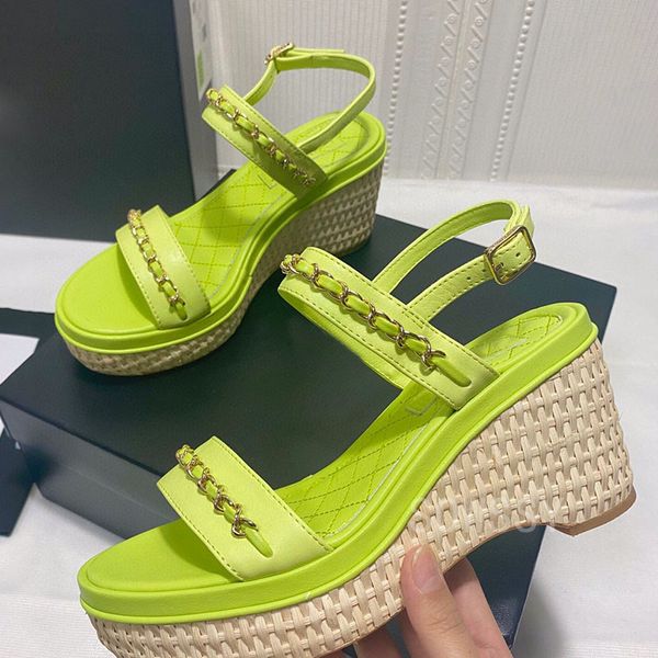 80% off store online summer new women's wedges sandals handmade weave genuine leather metal chain decor catwalk sandalias luxury brande, Black
80% off store online summer new women's wedges sandals handmade weave genuine leather metal chain decor catwalk sandalias luxury brande, Black