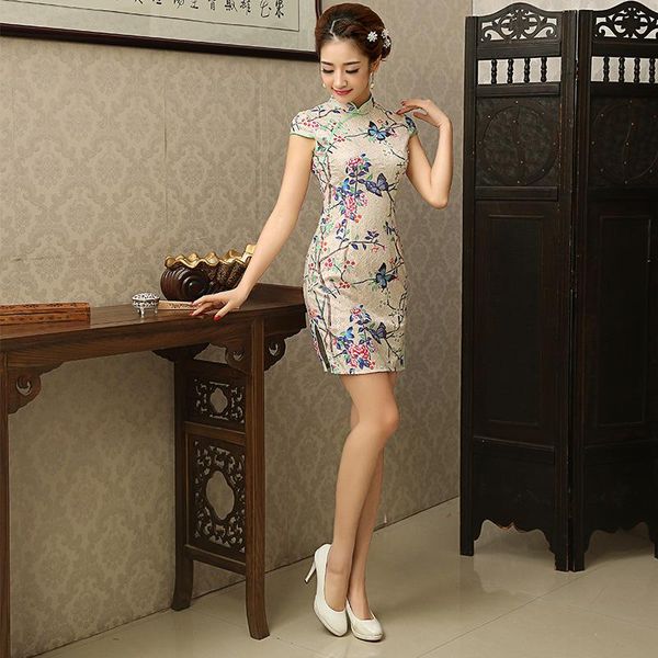 retro slim short cheongsam vestidos chinese style qipao lady evening party female ethnic clothing, Red
retro slim short cheongsam vestidos chinese style qipao lady evening party female ethnic clothing, Red