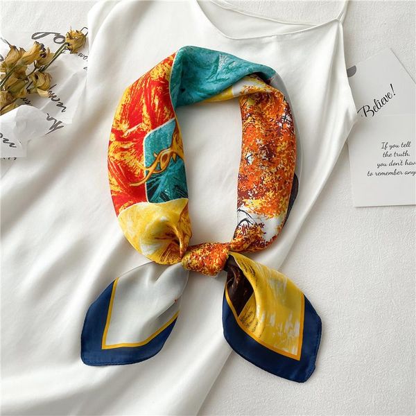 scarves 70*70cm square silk scarf satin for women pattern animal neckerchief female headscarves foulard bandana shawl hair accessories, Blue;gray
scarves 70*70cm square silk scarf satin for women pattern animal neckerchief female headscarves foulard bandana shawl hair accessories, Blue;gray