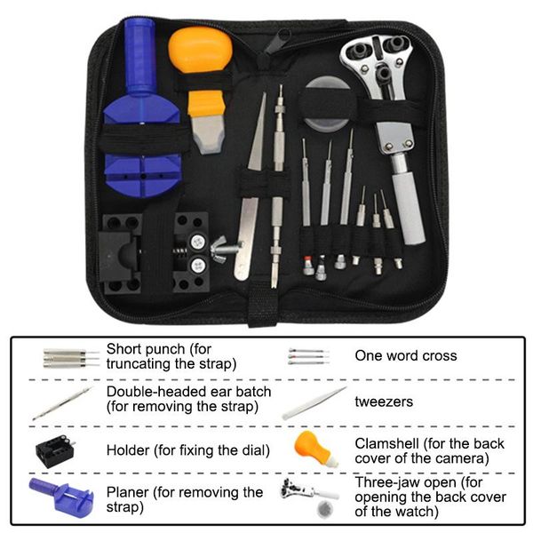 13pcs watchmaker watch link pin remover case opener repair tool kit set spring bar professional hand sets