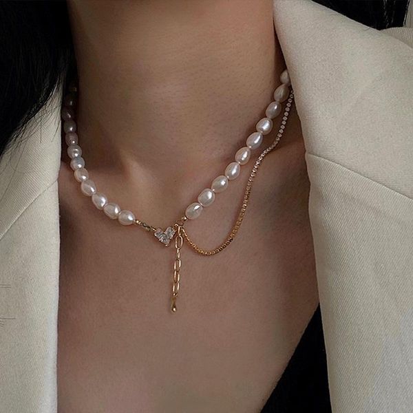chokers korean baroque pearl beaded necklace romantic shiny rhinestone love heart pendant for women girls accessories, Golden;silver
chokers korean baroque pearl beaded necklace romantic shiny rhinestone love heart pendant for women girls accessories, Golden;silver