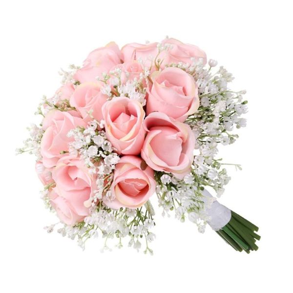 handmade 18pcs artificial babysbreath rose bridal wedding bouquet with white ribbon real touch for party diy decor qgnv decorative flowers &
handmade 18pcs artificial babysbreath rose bridal wedding bouquet with white ribbon real touch for party diy decor qgnv decorative flowers &