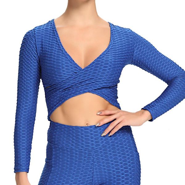 yoga outfit women cross textured shirts long sleeve running exposed navel sports t-shirts quick dry fitness gym crop
yoga outfit women cross textured shirts long sleeve running exposed navel sports t-shirts quick dry fitness gym crop