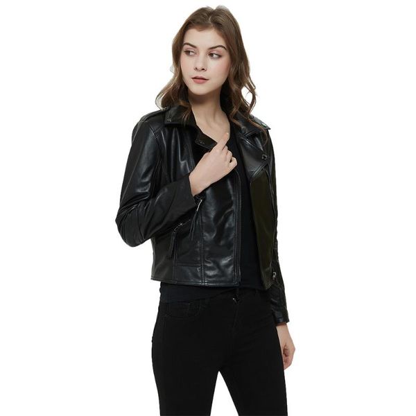 women's leather & faux women genuine jacket 100% soft sheepskin female natural skin coat autumn spring asian size 4xl m598, Black
women's leather & faux women genuine jacket 100% soft sheepskin female natural skin coat autumn spring asian size 4xl m598, Black