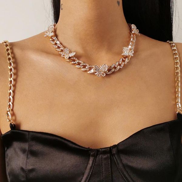 chains punk crystal miami cuban chain butterfly necklace for women kpop luxury rhinestone thick choker fashion jewelry gifts, Silver
chains punk crystal miami cuban chain butterfly necklace for women kpop luxury rhinestone thick choker fashion jewelry gifts, Silver