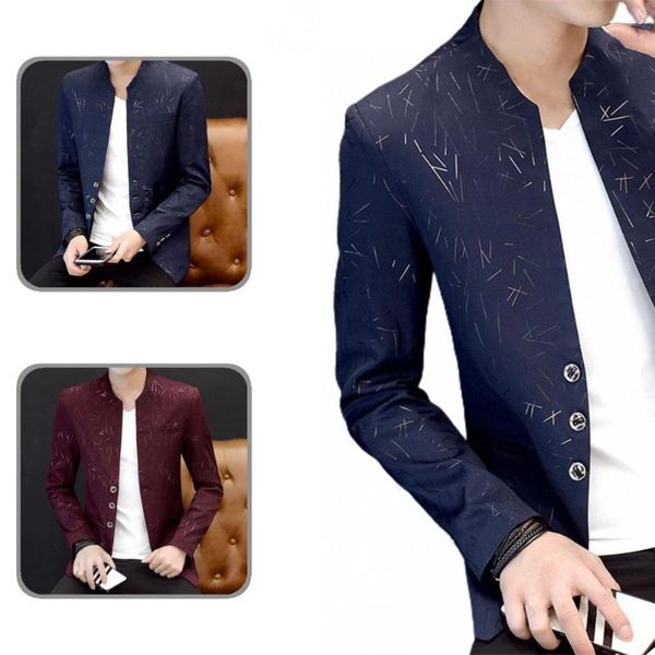 men's suits & blazers spring autumn attractive vintage print fake pockets blazer coat business for, White;black
men's suits & blazers spring autumn attractive vintage print fake pockets blazer coat business for, White;black