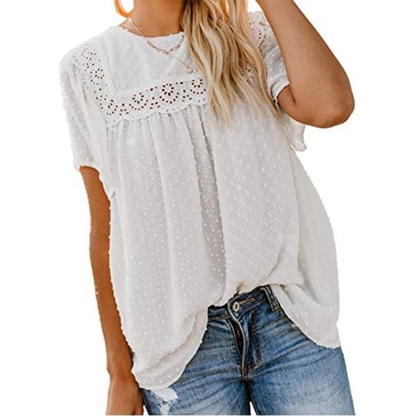 women's blouses & shirts white lace sleeveless ruffles solid women blouse hollow out o-neck ladies 2021 summer elegant loose casual fem
women's blouses & shirts white lace sleeveless ruffles solid women blouse hollow out o-neck ladies 2021 summer elegant loose casual fem