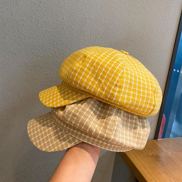 check octagonal hat women's thin style small fragrance summer children's hat, Yellow
check octagonal hat women's thin style small fragrance summer children's hat, Yellow