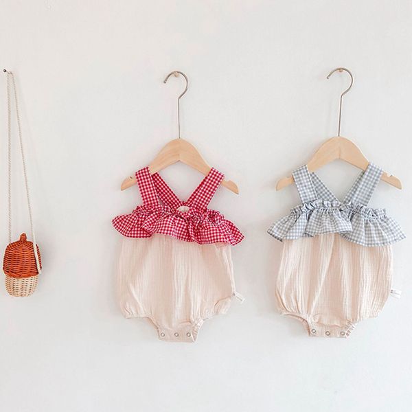 baby girl clothes summer plaid romper born short sleeve boy infant jumpsuit 210429, Blue
baby girl clothes summer plaid romper born short sleeve boy infant jumpsuit 210429, Blue