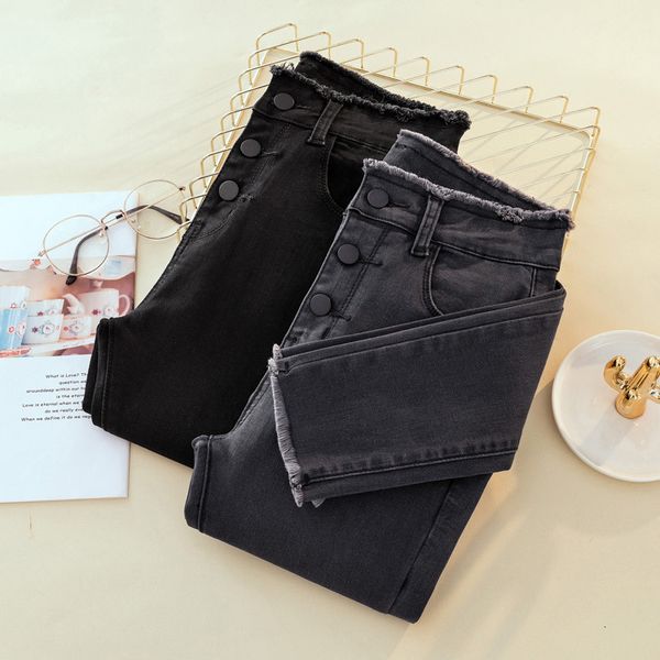 han edition show tight-fit students will fall on the joker black foot tall jeans girl, Blue
han edition show tight-fit students will fall on the joker black foot tall jeans girl, Blue