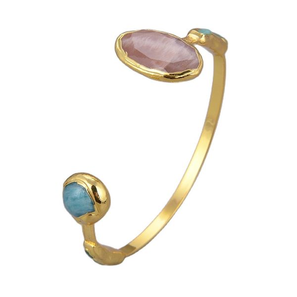 guaiguai jewelry natural faceted oval sunstone green peruvian amazonites gold color plated bangle bracelet for women vintage style, Black
guaiguai jewelry natural faceted oval sunstone green peruvian amazonites gold color plated bangle bracelet for women vintage style, Black