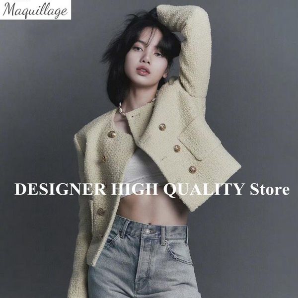 spring fashion o-neck gold double breasted short design tweed jacket yellow pocket 78% wool blends casual retro coat women's &, Black
spring fashion o-neck gold double breasted short design tweed jacket yellow pocket 78% wool blends casual retro coat women's &, Black