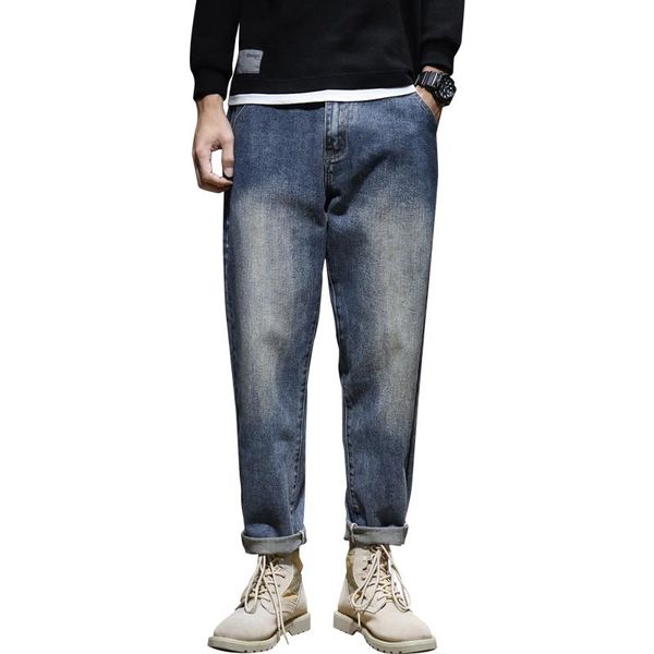 men's jeans loose fit retro blue harem pants straight cut baggy wide leg denim man trousers streetwear oversized 42
men's jeans loose fit retro blue harem pants straight cut baggy wide leg denim man trousers streetwear oversized 42