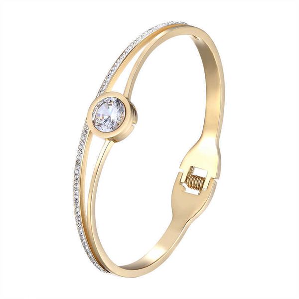 bilateral zircon and crystal bracelets & bangle for woman stainless steel gold color cuff bangle love jewelry wedding gift q0719, Black
bilateral zircon and crystal bracelets & bangle for woman stainless steel gold color cuff bangle love jewelry wedding gift q0719, Black