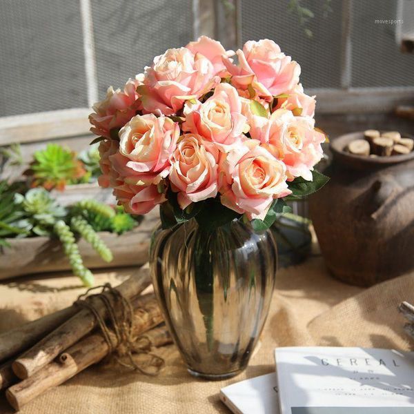 decorative flowers & wreaths silk open rose bush 7 artificial 17" valentine bouquet home furnishing background wall decoration1
decorative flowers & wreaths silk open rose bush 7 artificial 17" valentine bouquet home furnishing background wall decoration1