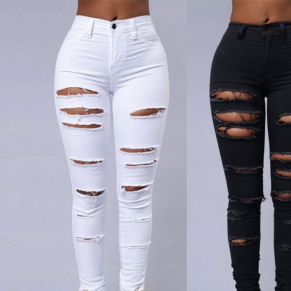ripped big size trousers stretch women jean pencil pants leggings black white j3, Blue
ripped big size trousers stretch women jean pencil pants leggings black white j3, Blue