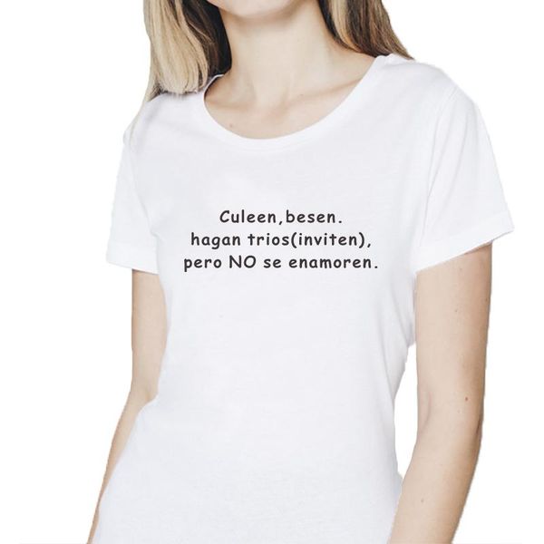 women's t-shirt fashion spanish letter print woman t-shirts camisas de mujer summer casual short sleeve lady tshirt clothing, White
women's t-shirt fashion spanish letter print woman t-shirts camisas de mujer summer casual short sleeve lady tshirt clothing, White