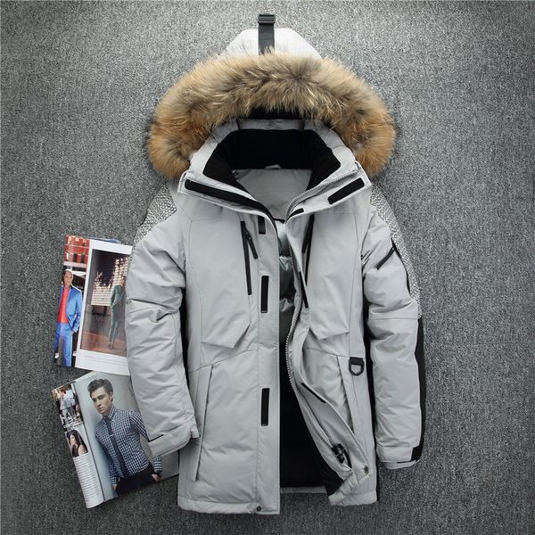 arrival Russia winter jackets for men fur collar medium long coat thick men's down jacket windproof doudoune hiver homme, Black
arrival Russia winter jackets for men fur collar medium long coat thick men's down jacket windproof doudoune hiver homme, Black