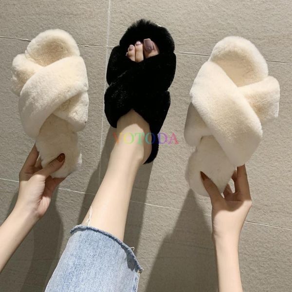 slippers winter women home cross fur slides furry thick bottom plush flip flops fluffy warm female indoor shoes abpp, Black
slippers winter women home cross fur slides furry thick bottom plush flip flops fluffy warm female indoor shoes abpp, Black