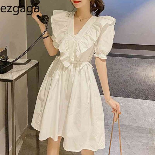 ezgaga elegant dress women short puff sleeve korean fashion vintage v-neck summer loose high waist bandage dress vestidos 210430, Black;gray
ezgaga elegant dress women short puff sleeve korean fashion vintage v-neck summer loose high waist bandage dress vestidos 210430, Black;gray