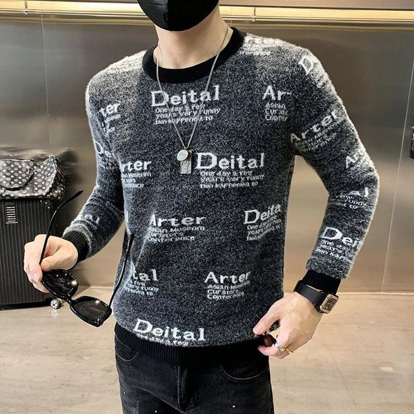 men's sweaters autumn sweater for men knitted round neck korean style fashion letter printing mens pullover pull homme, White;black
men's sweaters autumn sweater for men knitted round neck korean style fashion letter printing mens pullover pull homme, White;black