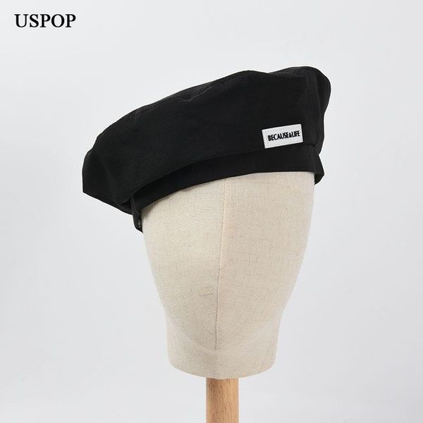 berets uspop 2021 women's solid color letter label beret autumn vintage hat, Blue;gray
berets uspop 2021 women's solid color letter label beret autumn vintage hat, Blue;gray