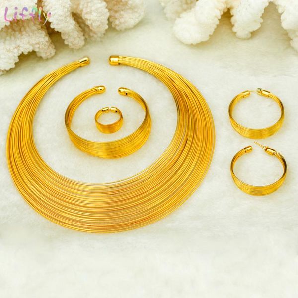 earrings & necklace liffly dubai jewelry set for women bridal gift fashion metal wire choker necklaces bangle ring dress wedding, Silver
earrings & necklace liffly dubai jewelry set for women bridal gift fashion metal wire choker necklaces bangle ring dress wedding, Silver